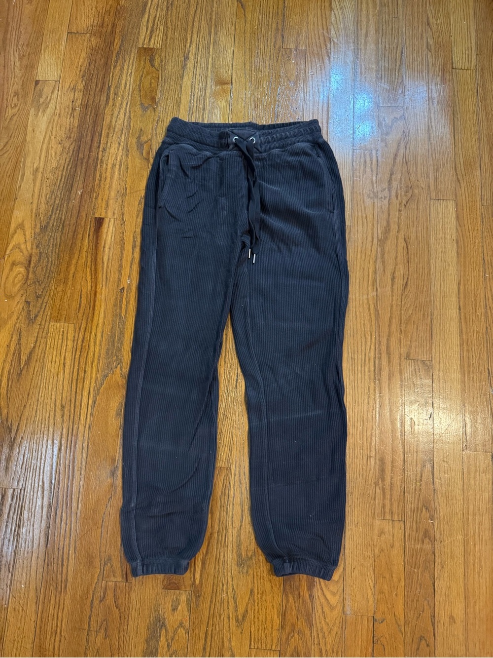 aerie Black Corduroy Drawstring Jogger Pants
